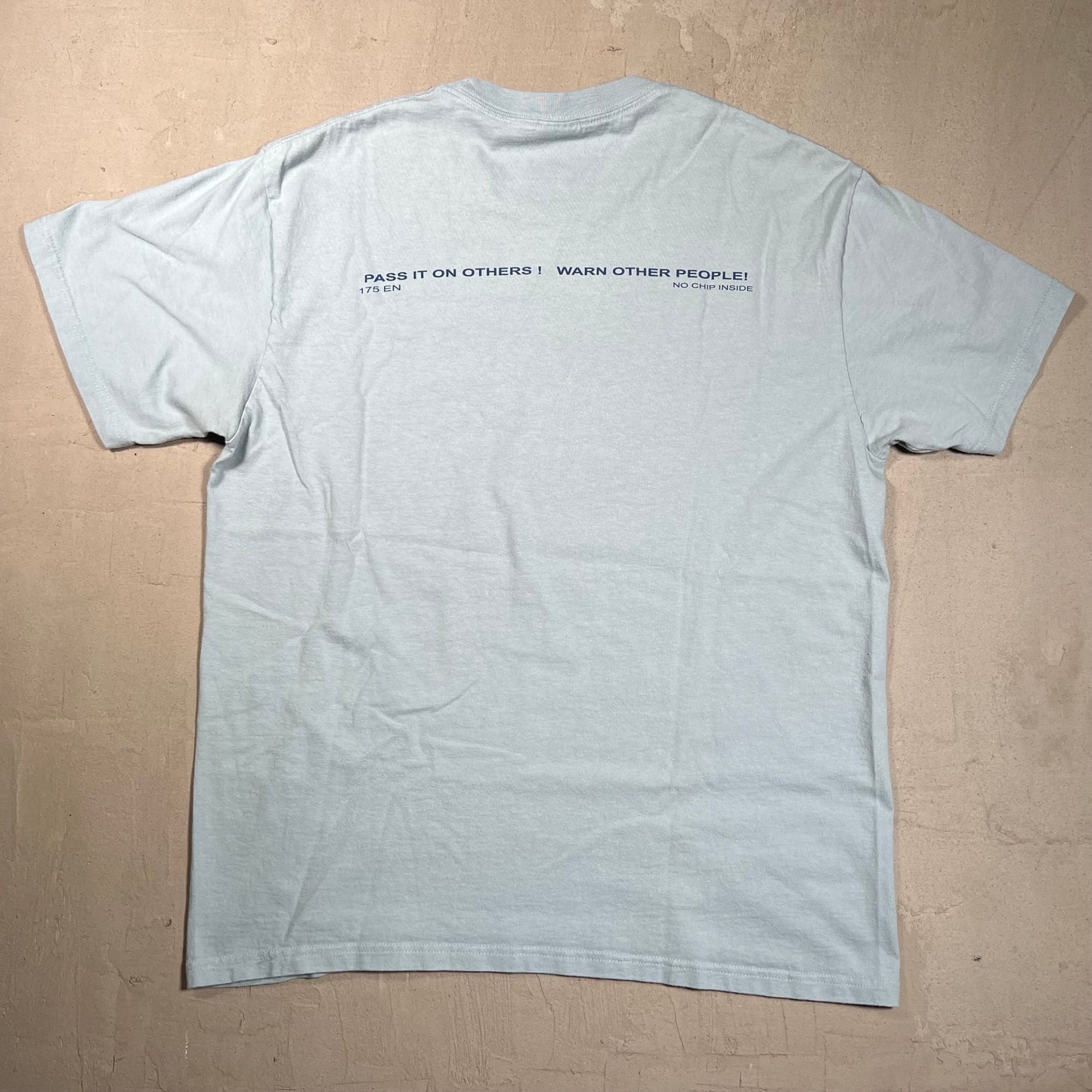 Supreme Warning Tee Dusty Blue (2022) Size Large USED x17502