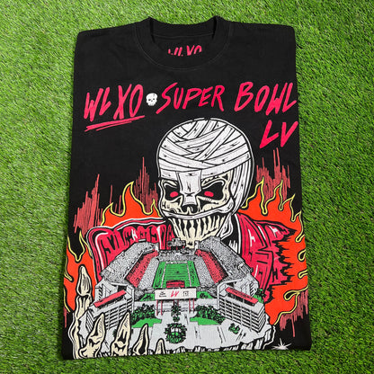 Warren Lotas XO Super Bowl Black Tee Size Large USED x14196