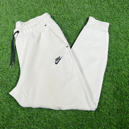 Nike Tech Cream Grey Pants Size Small USED v16838