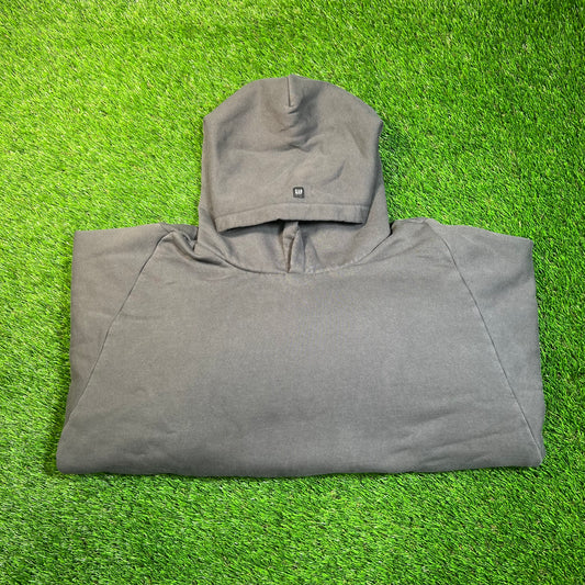 Yeezy Gap Double Layer Thick Grey Hoodie Size Large USED x16880