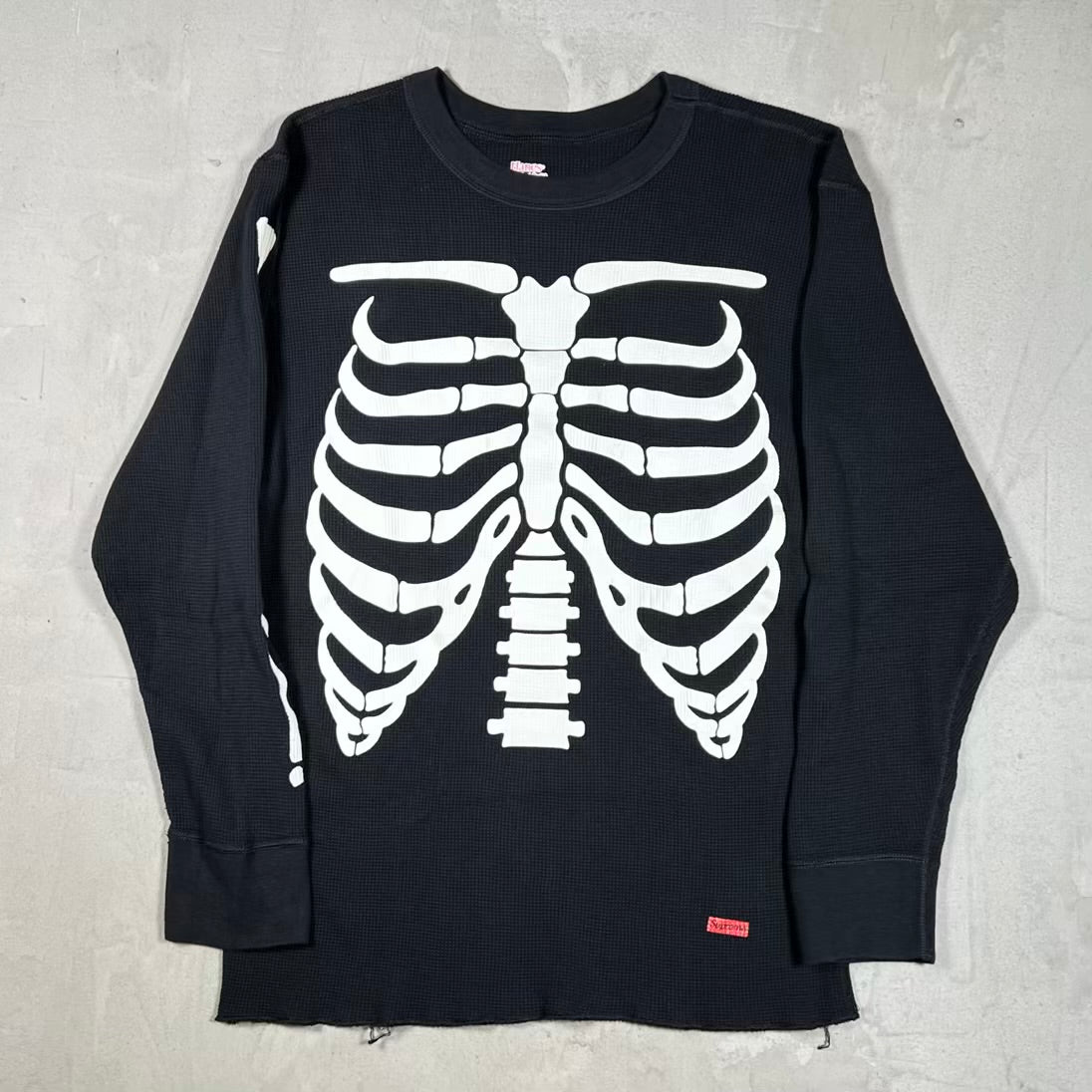 Supreme Hanes Black Thermal Longsleeve Size Large USED x18689