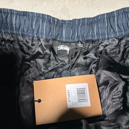 Stussy Wrinkled Stripe Beach Pant Navy (2024) Size Large USED x17548