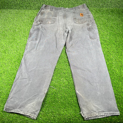 Y2K Carhartt Grey Cargo Pants Size 38 USED v16802