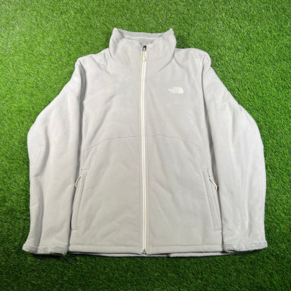 North Face Light Weight Grey Zip Up Jacket Size XL USED v17792