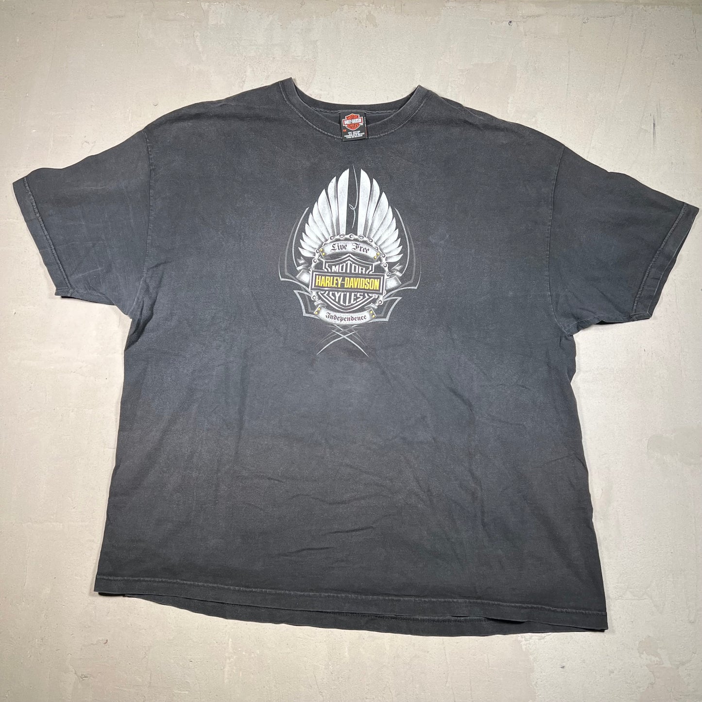 Y2K Harley Davidson Black "Independence" Tee Size 3XL USED v19409