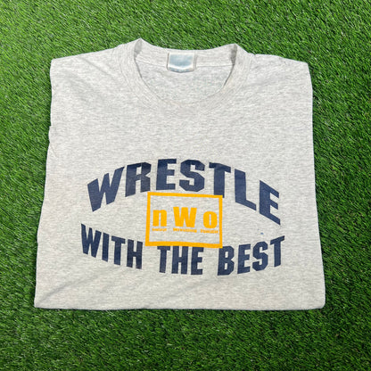 2000s Newburgh Wrestling Organization Grey Tee Size Large USED v17732