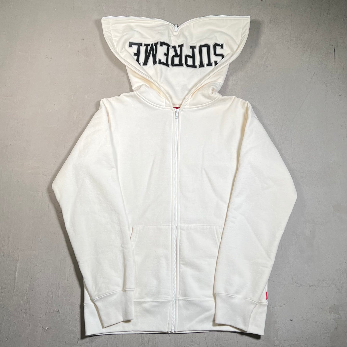 Supreme Split White Zip Up Hoodie Size Medium USED x17627