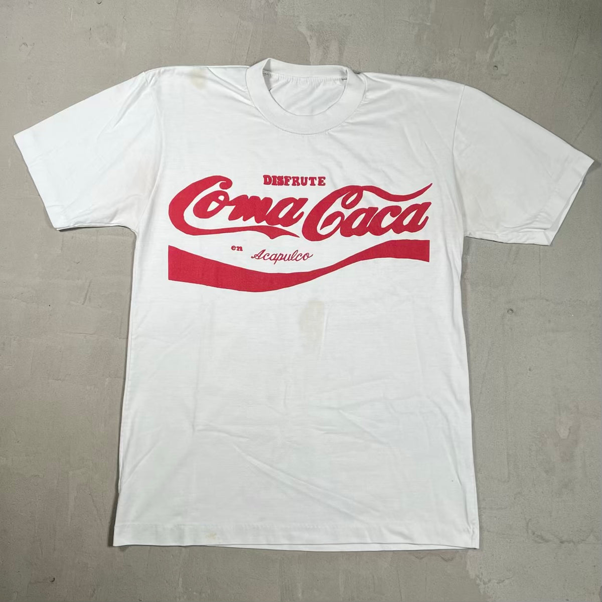 1990s Coca-Cola Parody "Eat Poop" White Tee Size Medium USED v20058