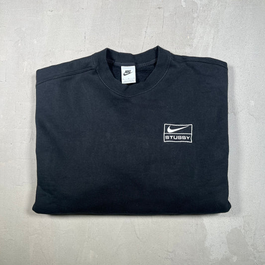 Nike Stussy Black Crewneck Sweater Size Medium USED x17297