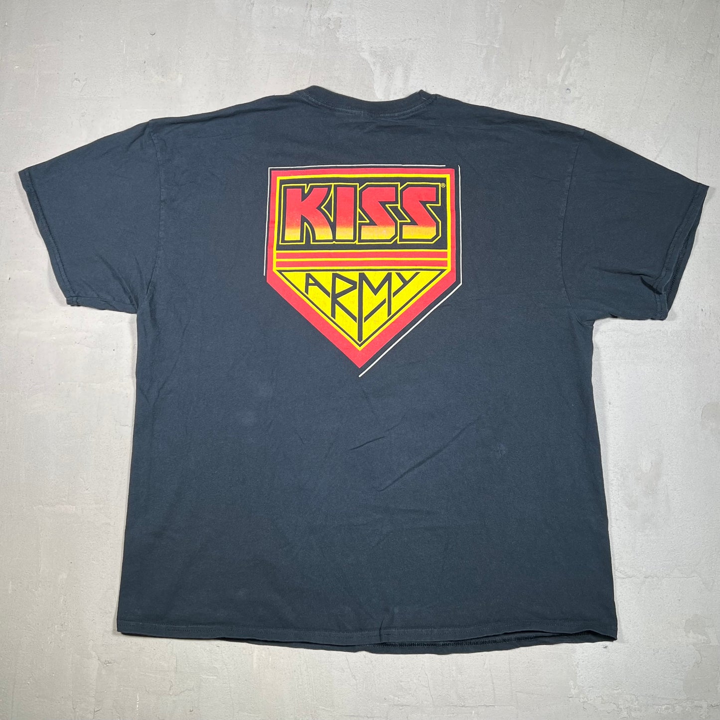 2017 Kiss Eagle Flames Black Tee Size XXL USED v19212