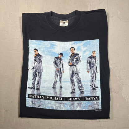 2000 Boys 2 Men Crew Black Tee Size Large USED v18060