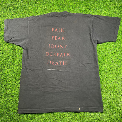 1994 The Crow J Obarr Pain Fear Black Tee Size XL USED v18313