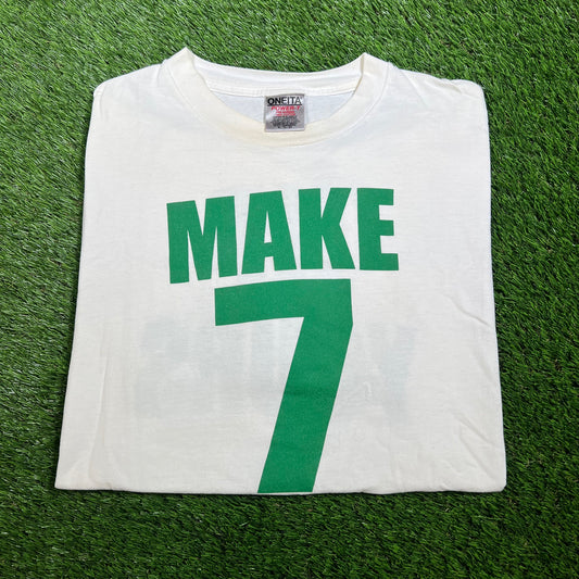 1990s 7UP Make 7 Tee White and Green Size XL USED V16539