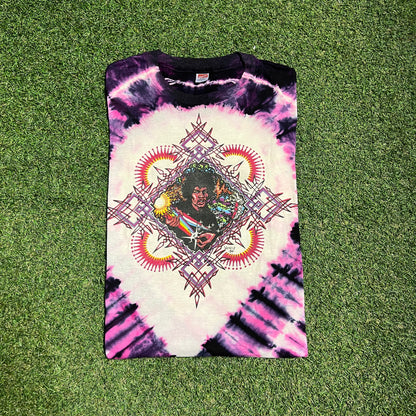 1986 Jimi Hendrix Mikio Kennedy Purple Tie Dye Tee Size Large USED v16050