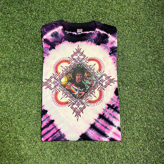 1986 Jimi Hendrix Mikio Kennedy Purple Tie Dye Tee Size Large USED v16050