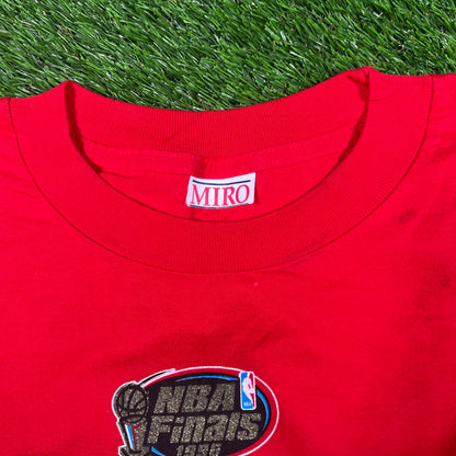 1996 Chicago Bulls NBA Champs Miro Tag Red Tee Size XL USED v16732