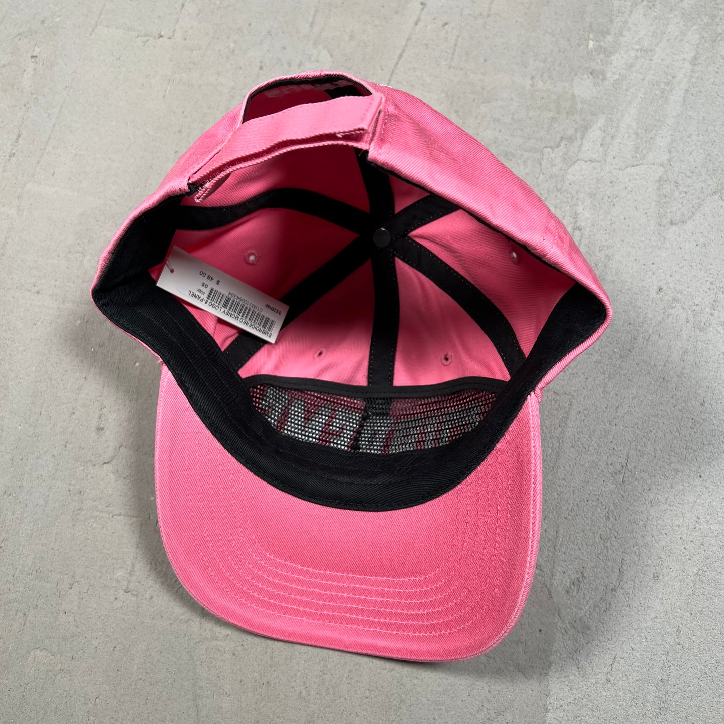 Supreme Embroidered Money Logo 6 Panel Pink Hat NEW x17417