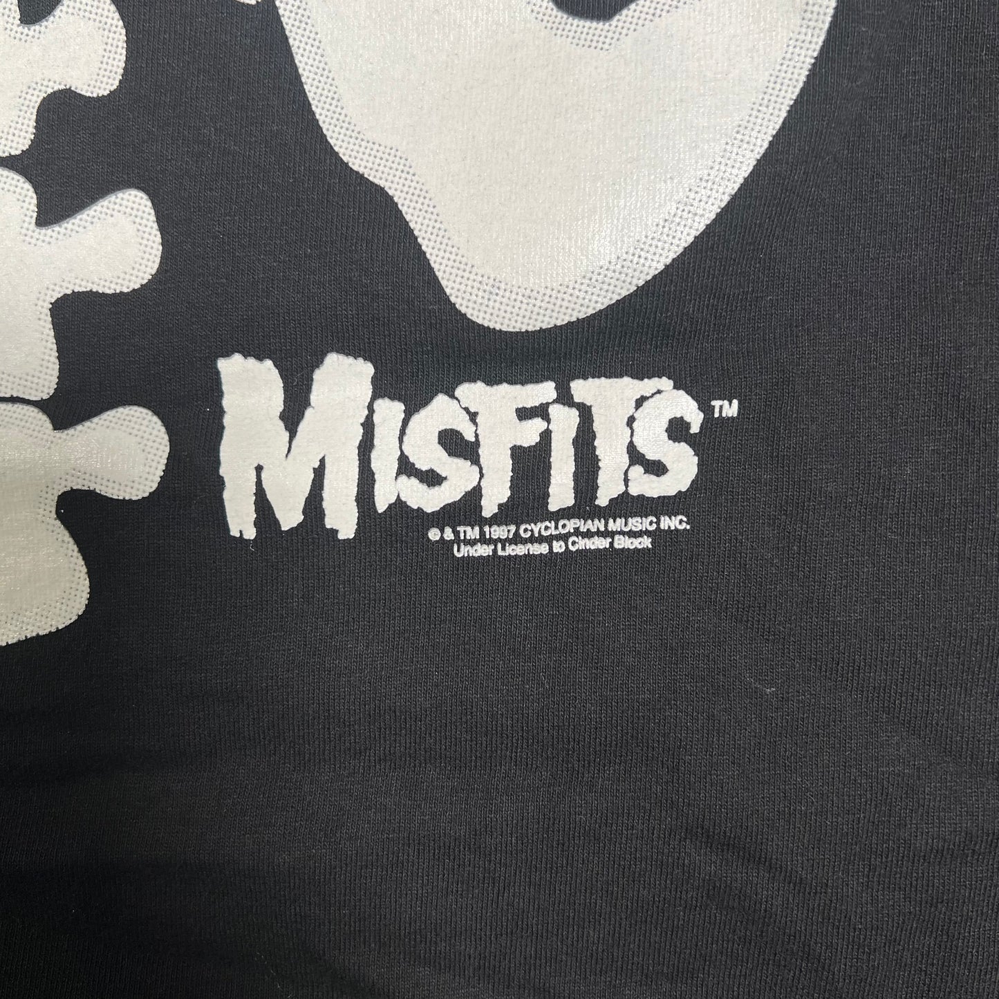 1997 Misfits Glow In Dark Bones Black Longsleeve Size Large USED v18040