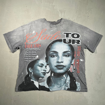 Vale Sade Dreams Washed Grey Tee Size Medium NEW x17526