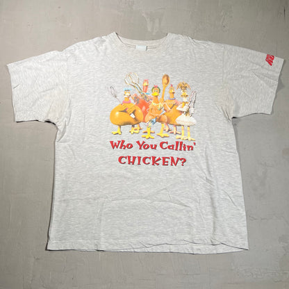 Chicken Run Who You Calling Chicken Tee Grey Size XL USED V13096