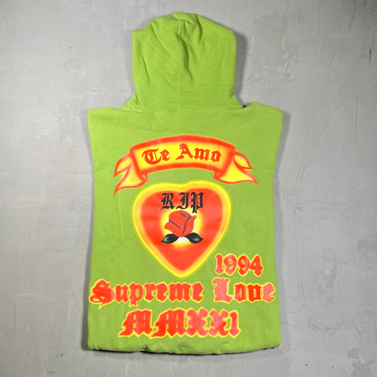 Supreme Love Green Hoodie (2021) Size XL USED x18782