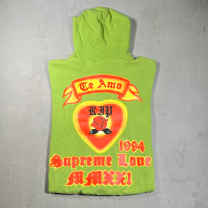 Supreme Love Green Hoodie (2021) Size XL USED x18782