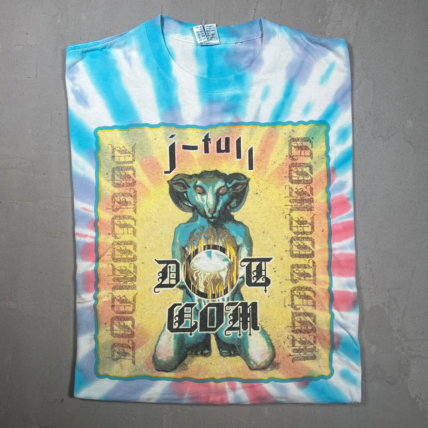 Y2K Jethro Tull Aqualung Tie Dye Tour Tee Size XL USED v18045