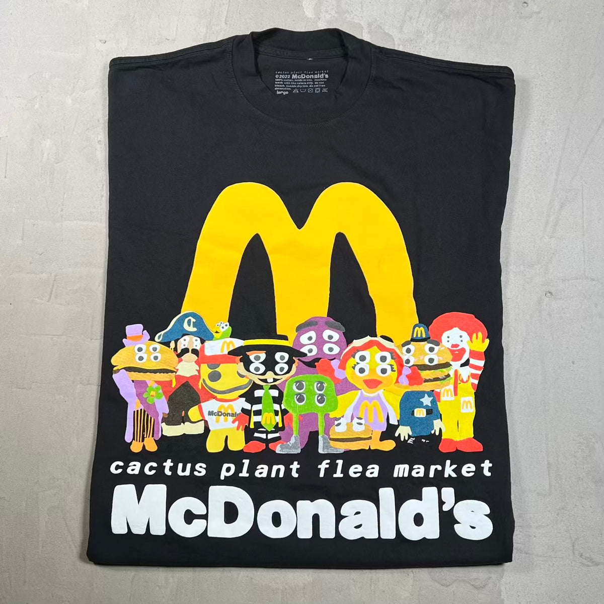 CPFM McDonalds Black Tee Size Large USED x18838