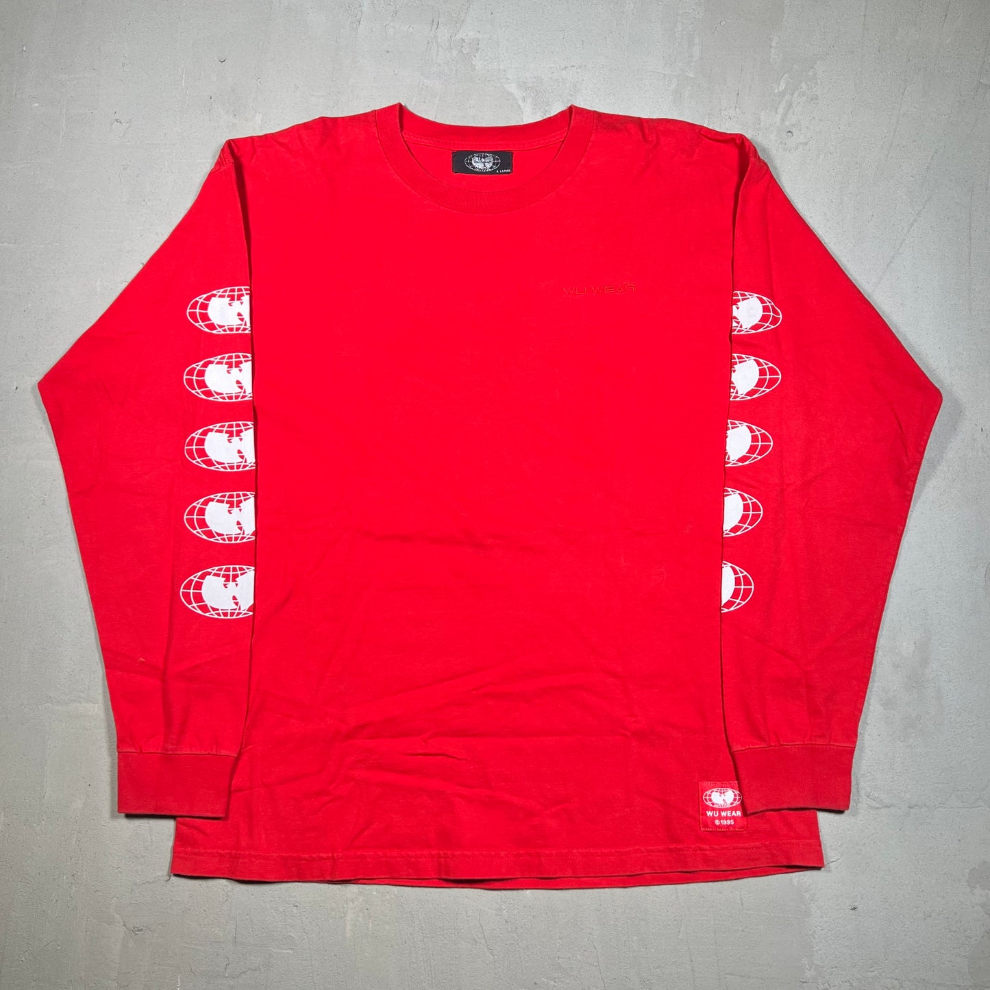 Y2K Wu Wear Red Longsleeve Size XL USED v19154