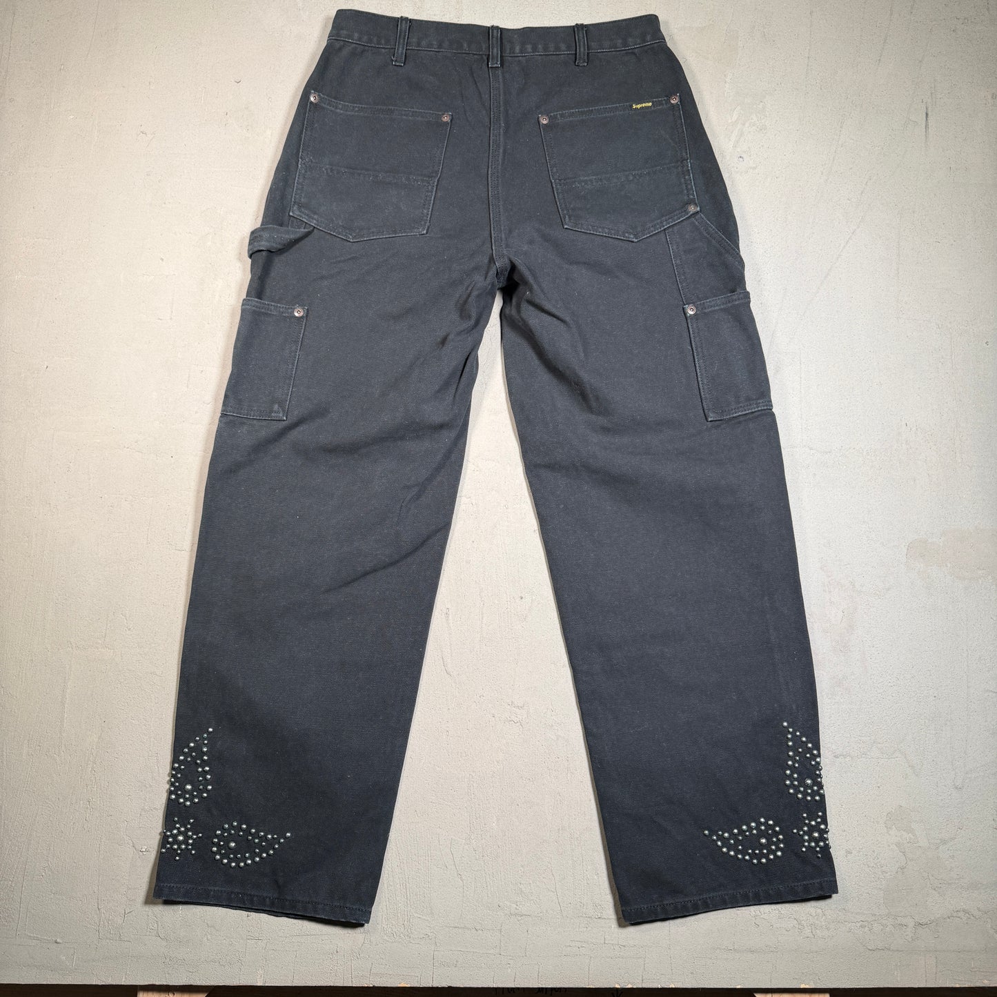 Supreme Black Paisley Studded Double Knee Painter Pant (2023) Size 30 NEW x16024
