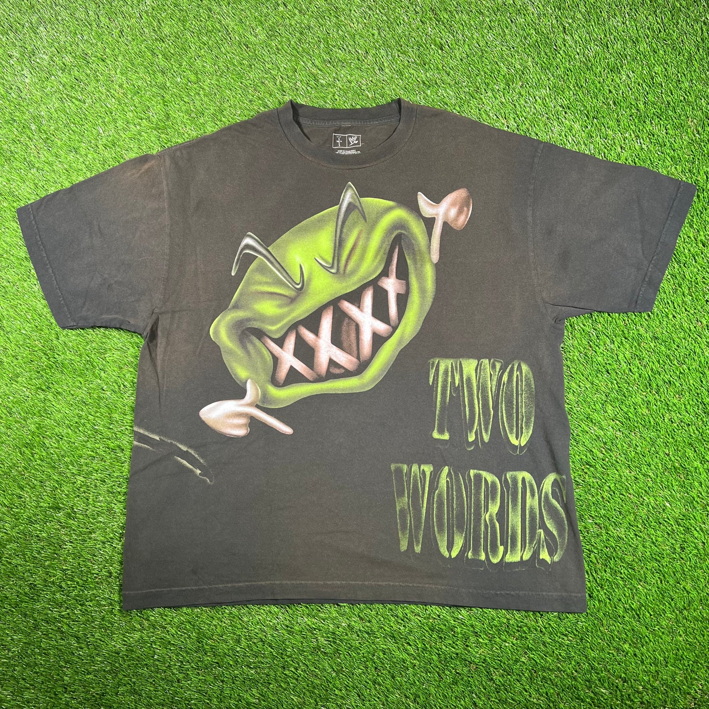 Travis Scott WWE Black Two Words DX Tee (2025) Size XL USED x15852