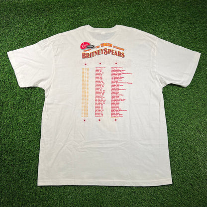 2009 Britney Spears "Circus" Tour White Tee Size XL USED v18432