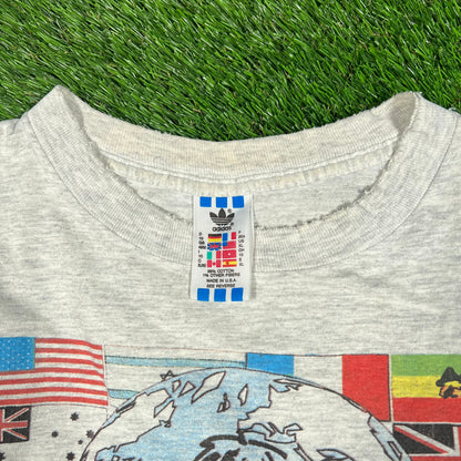 1994 Reggae Sunsplash Adidas Tour Grey Tee Size XL USED v18112