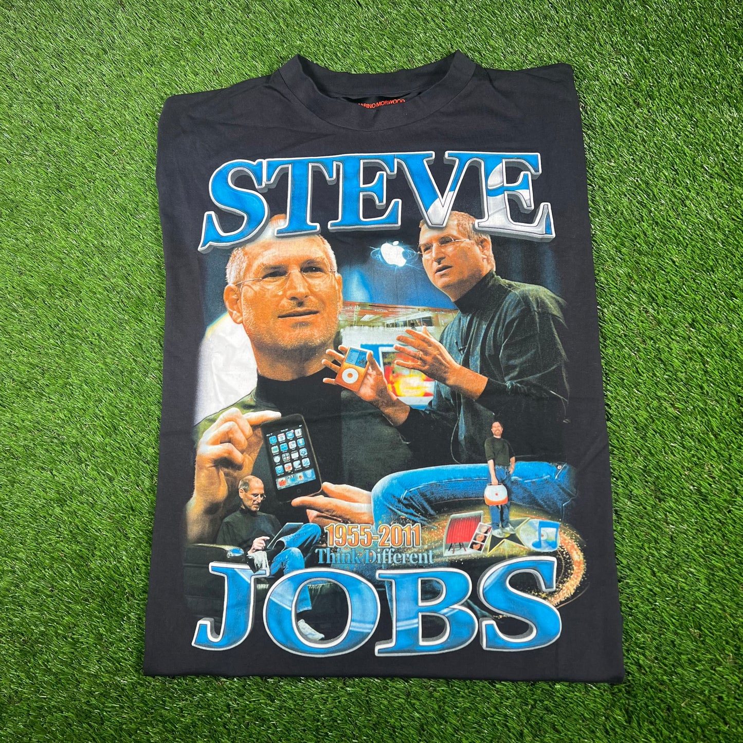 Marino Morwood Steve Jobs Rap Style Black Tee Size XL Used v6318
