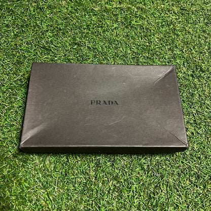 1990s Prada Saffiano Checkbook Black Wallet USED x14079