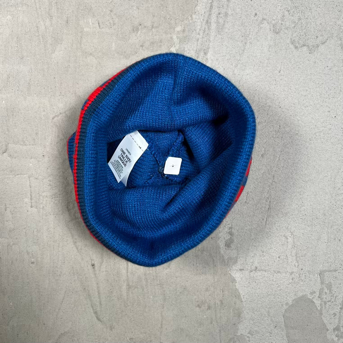 North Face Blue/Red Pom Pom Beanie NEW v20368