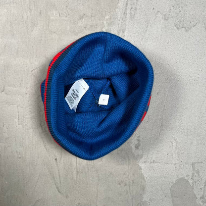 North Face Blue/Red Pom Pom Beanie NEW v20368