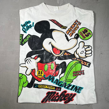 1990s Mickey "25 Cents" AOP Tee Size XXL USED v19973