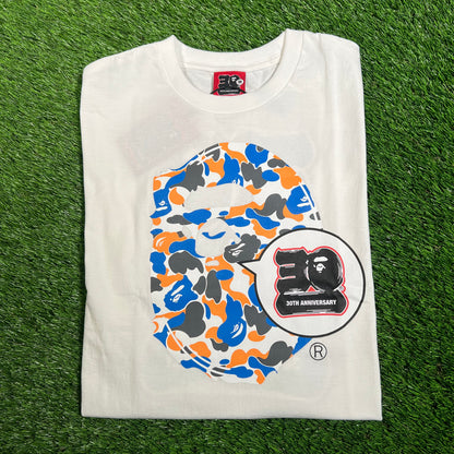 Bape 30th Anniversary White Tee w/ Box Size Medium NEW x16097