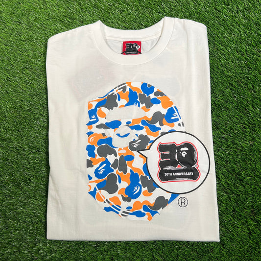 Bape 30th Anniversary White Tee w/ Box Size Medium NEW x16097