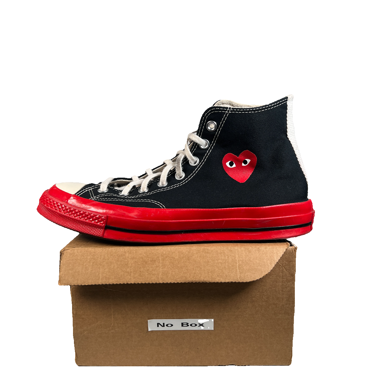 Converse CDG Play Black Red Midsole (2022) Size 10 USED s23149