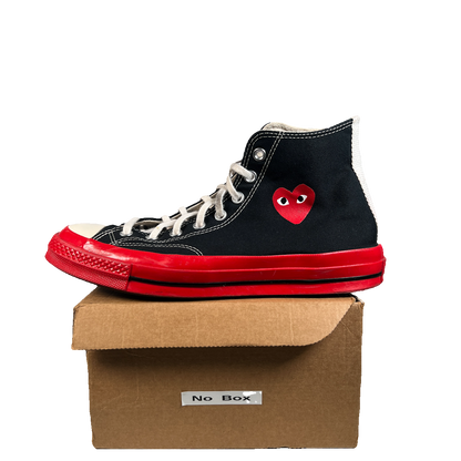 Converse CDG Play Black Red Midsole (2022) Size 10 USED s23149