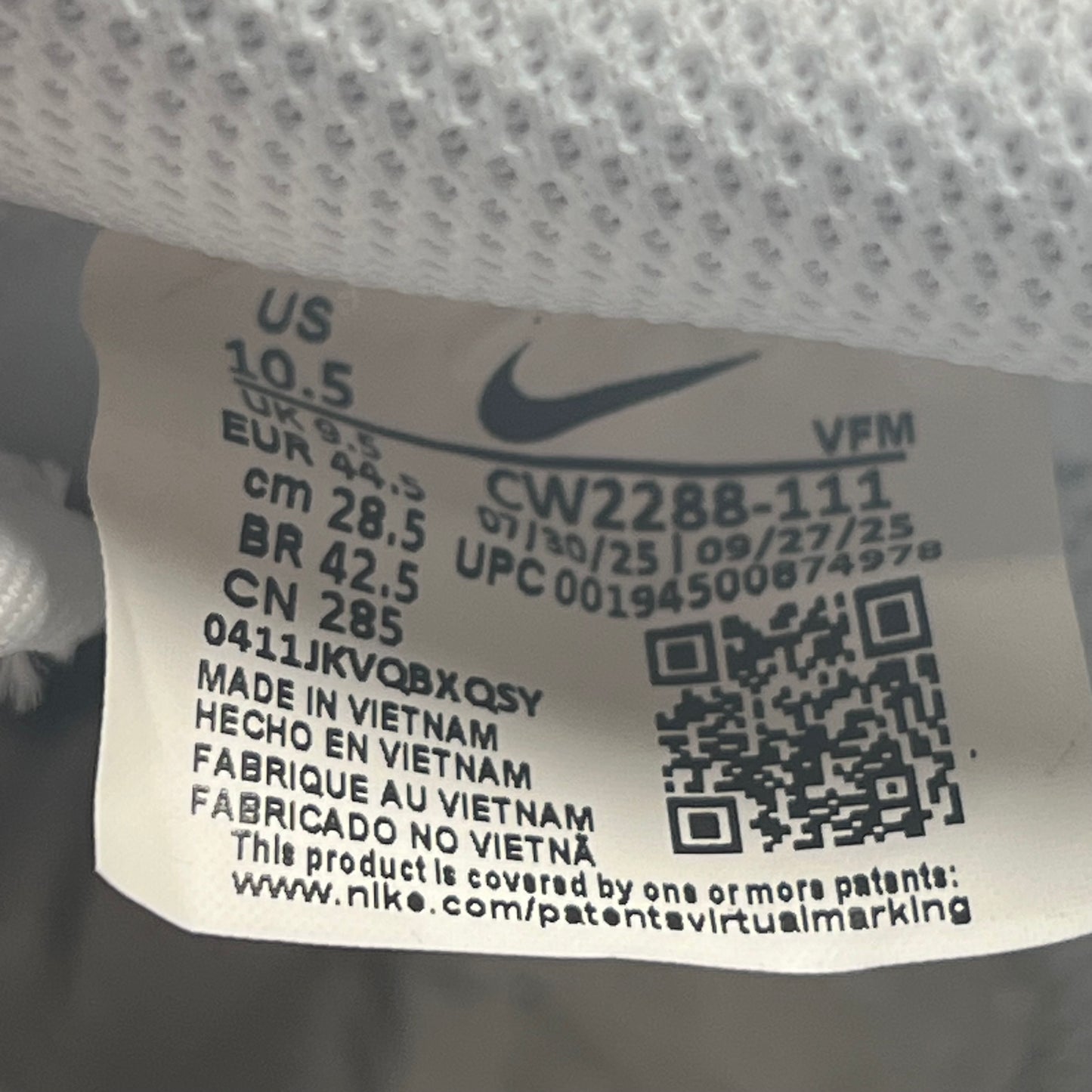 Nike Air Force 1 White (2026) Size 10.5 NEW s22202