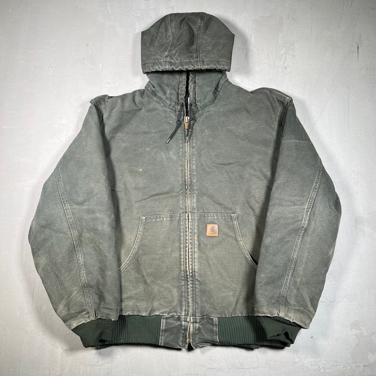 Y2K Carhartt Green Workwear Zip Up Jacket Size XL USED v19219