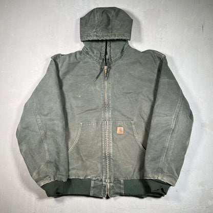 Y2K Carhartt Green Workwear Zip Up Jacket Size XL USED v19219
