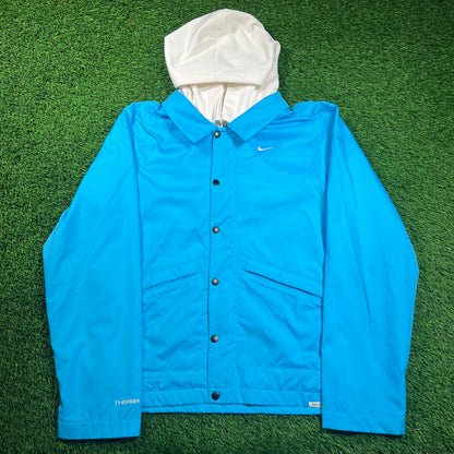 Nike Blue Coach's Jacket with Hood Size Small USED v18298