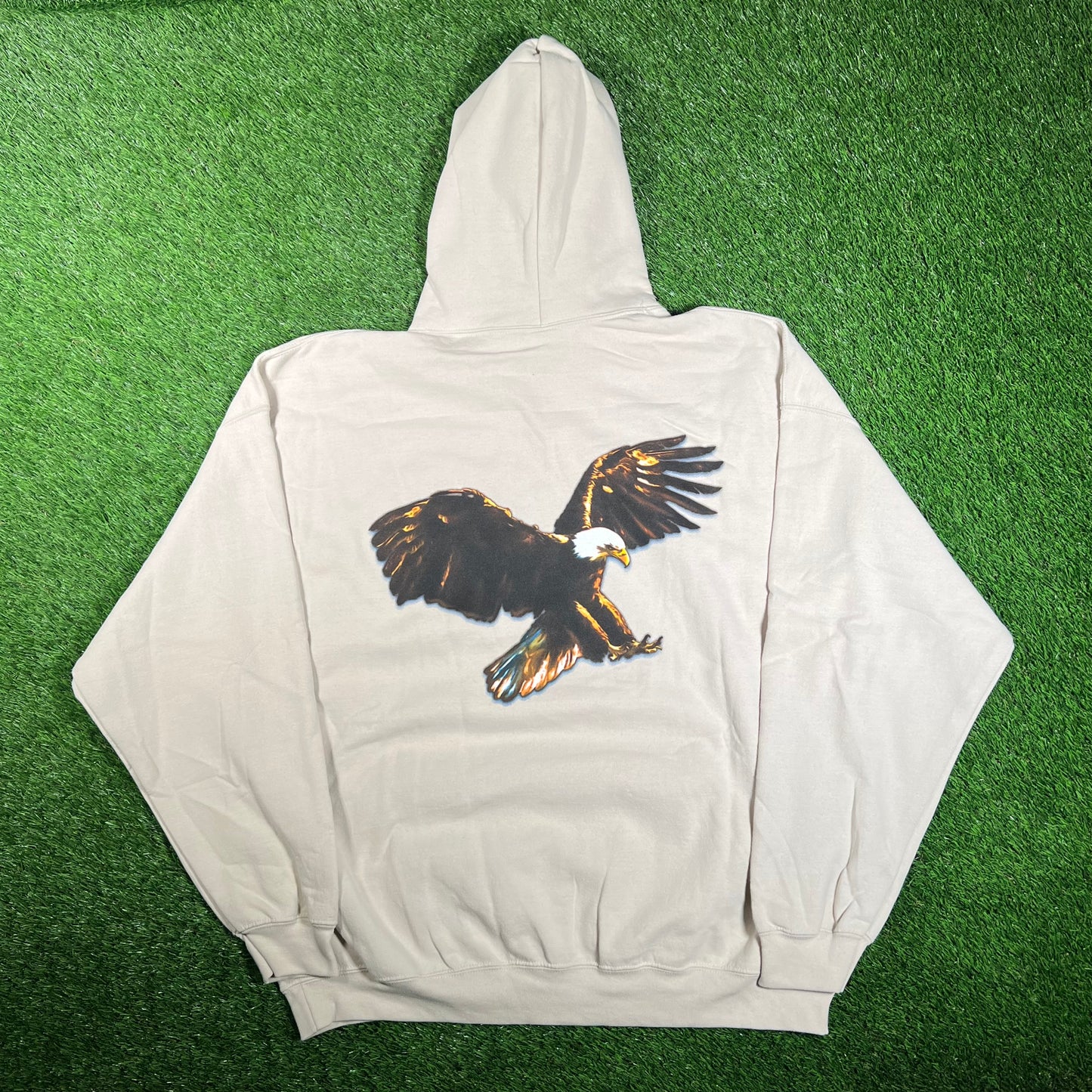 Travis Scott Birds in the Trap Eagle on Back Tan Hoodie Size XXL USED x12997
