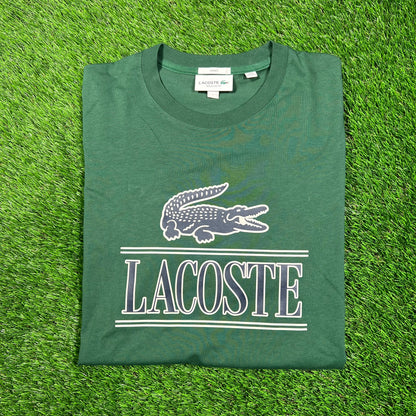 Lacoste Alligator Logo Green Tee Size Large USED v18769