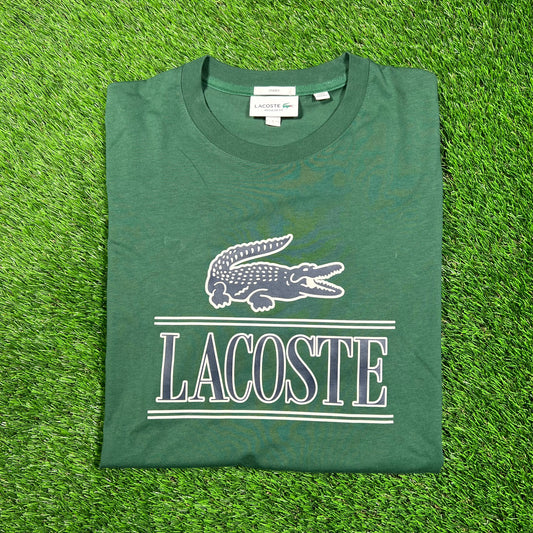 Lacoste Alligator Logo Green Tee Size Large USED v18769