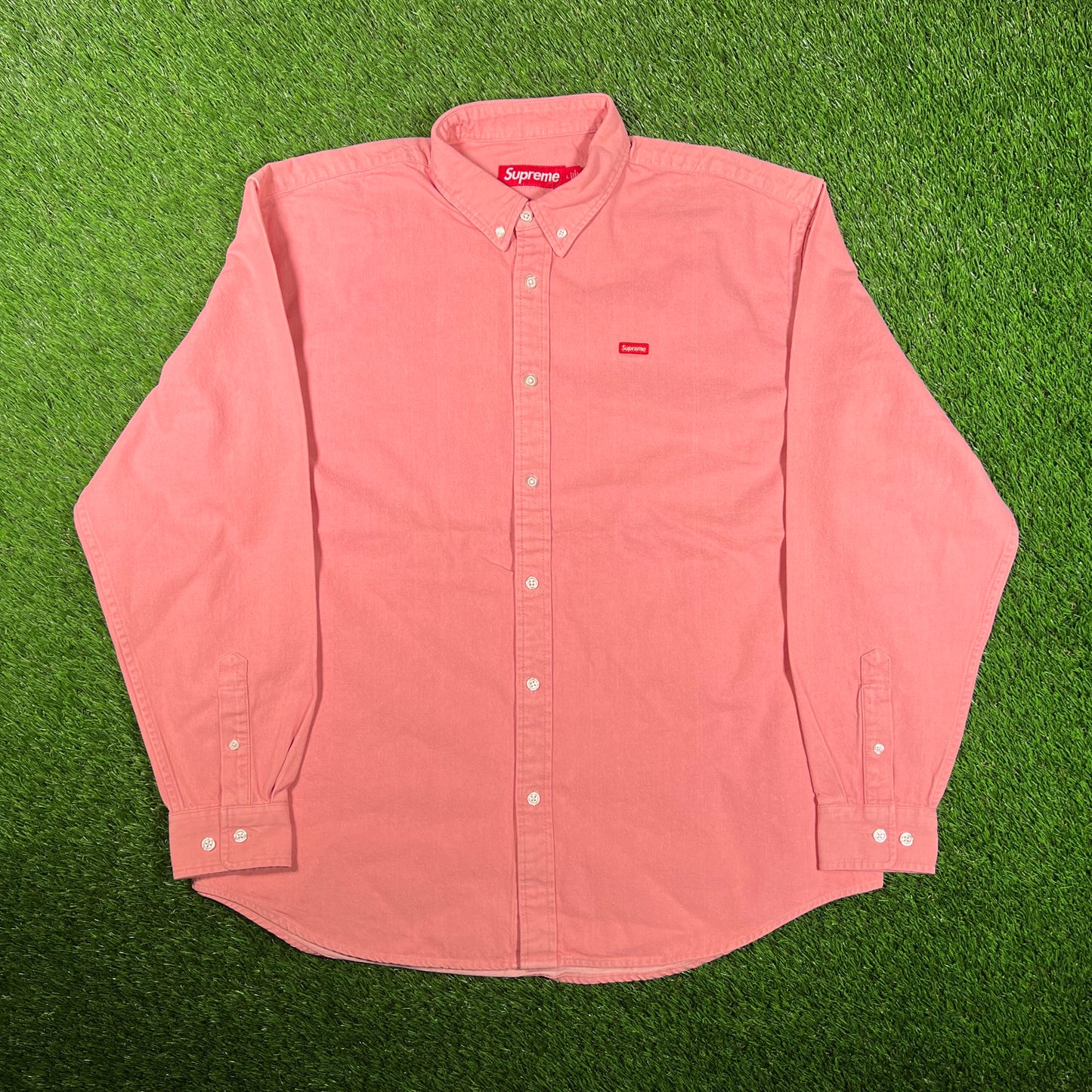 Supreme Pink Small Box Logo Denim Shirt (2025) Size Large NEW x15825